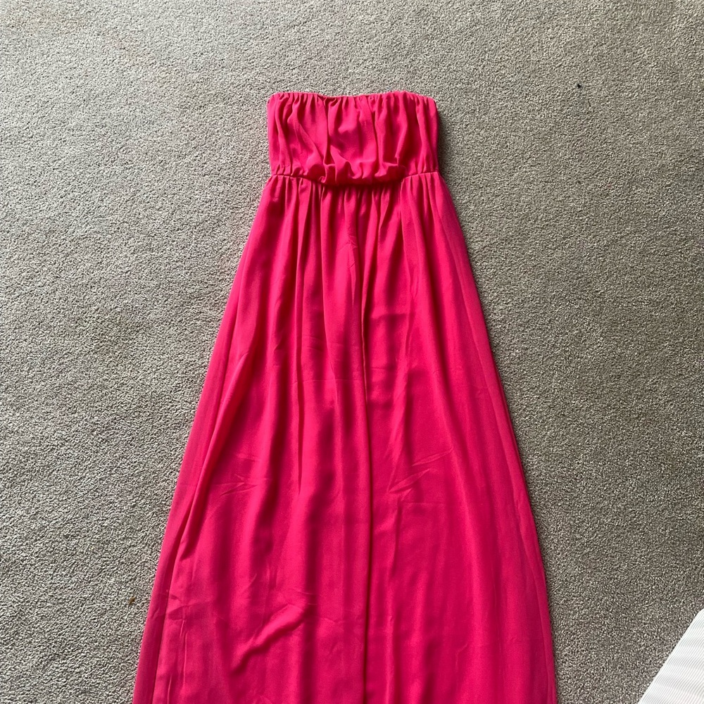 Revolve Majorelle Strapless Hot Pink Gown